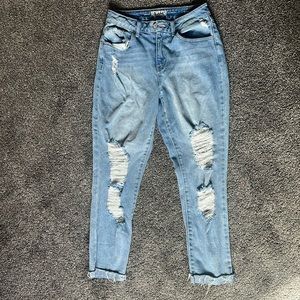 Rewash Brand super high rise mom blue jeans